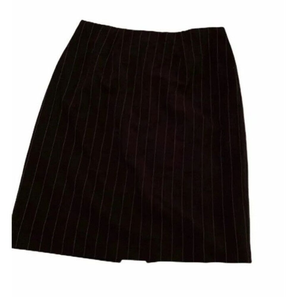 Investments Womens Size 8 Dark Brown Pinstripe Pencil Skirt Career Office Wear‎